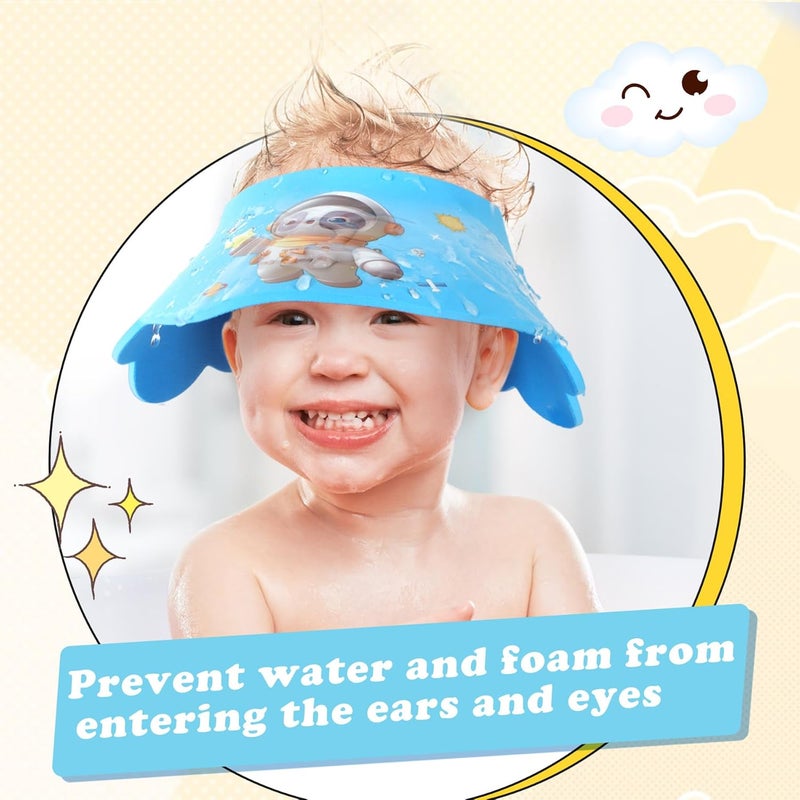 LADES Baby Shower Caps Shield - Adjustable Kids Bath Visor Hat Shampoo Washing Hair Protection Soft Cartoon for Toddler - Image 3